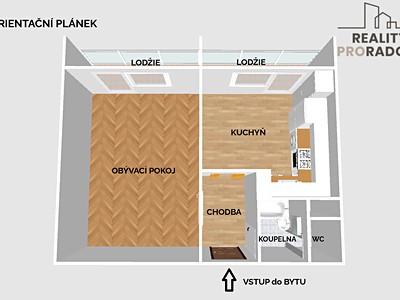 Pronájem bytu 1+1 34 m²